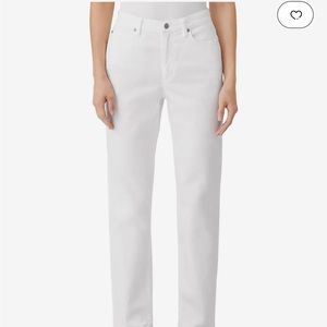 Eileen Fisher white 5 pocket jeans; organic cotton + spandex for stretch US 12